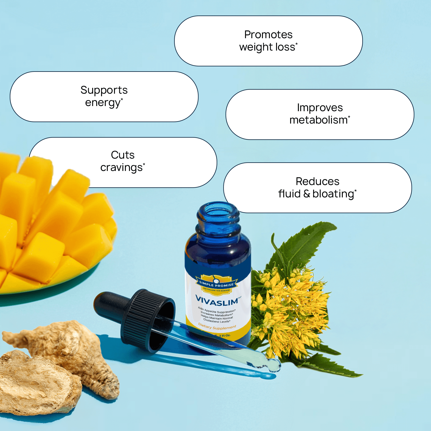 Viva Slim drops bottle and dropper