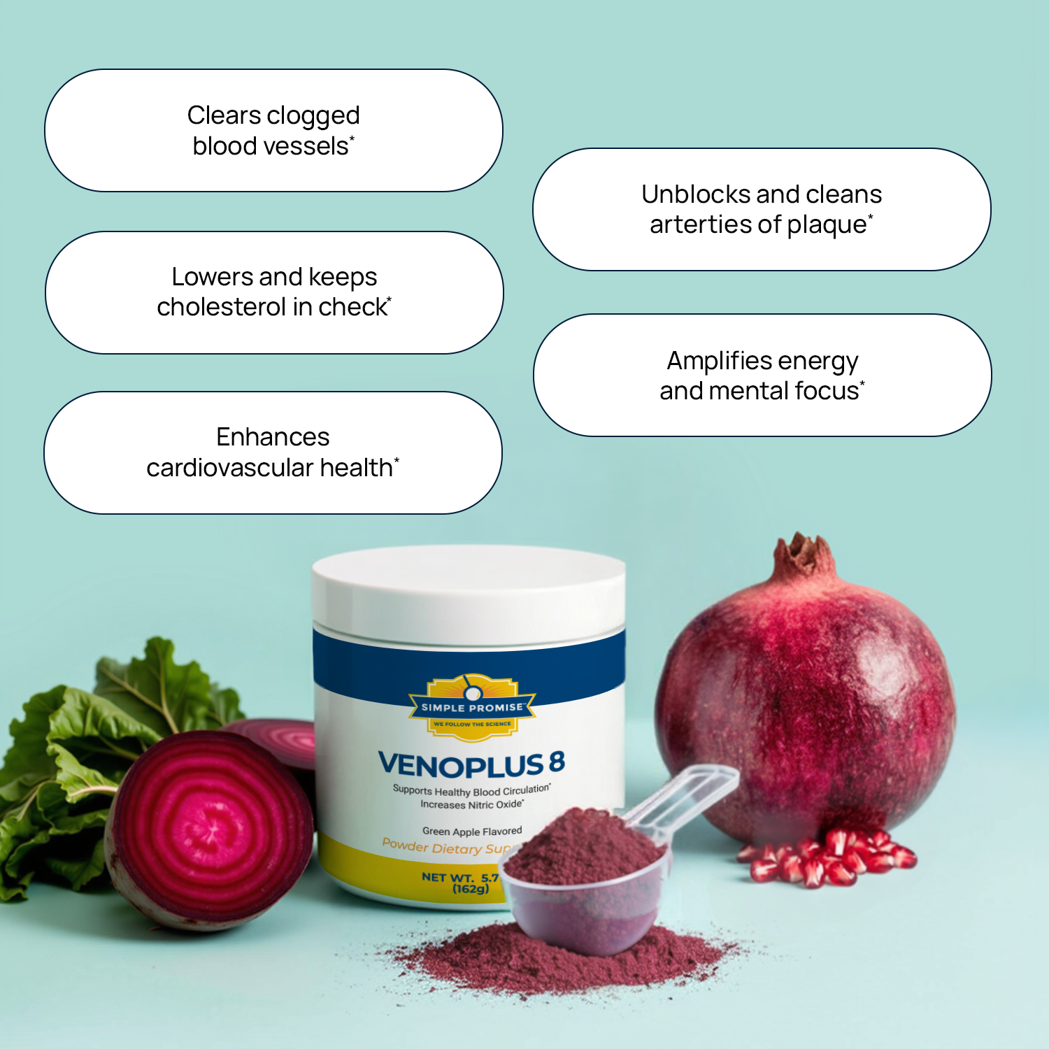 VenoPlus 8 supplement benefits graphic